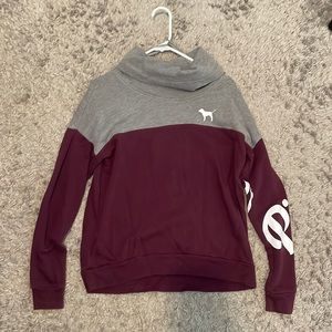 PINK Victoria Secret Burgundy Scoop Turtleneck